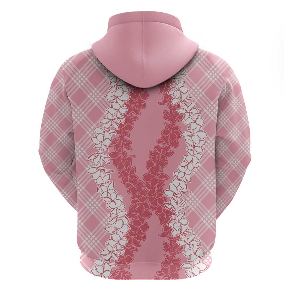 Hawaii Aloha Plumeria Lei Pink Palaka Hoodie - Polynesian Pride