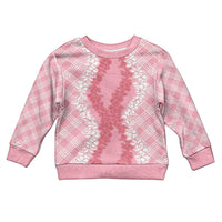 Hawaii Aloha Plumeria Lei Pink Palaka Kid Ugly Christmas Sweater - Polynesian Pride