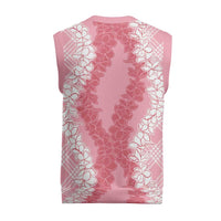 Hawaii Aloha Plumeria Lei Pink Palaka Christmas Knitted V-Neck Vest LT7 - Polynesian Pride