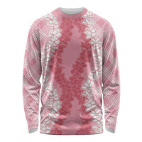 Hawaii Aloha Plumeria Lei Pink Palaka Long Sleeve Shirt - Polynesian Pride