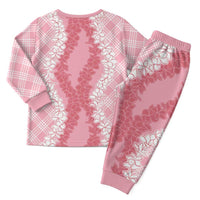 Hawaii Aloha Plumeria Lei Pink Palaka Christmas Pajama Set LT7 - Polynesian Pride