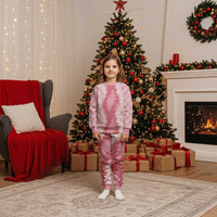 Hawaii Aloha Plumeria Lei Pink Palaka Christmas Pajama Set LT7 Kid Pink - Polynesian Pride