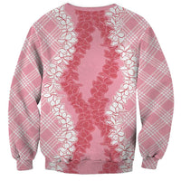 Hawaii Aloha Plumeria Lei Pink Palaka Sweatshirt - Polynesian Pride