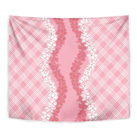 Hawaii Aloha Plumeria Lei Pink Palaka Tapestry - Polynesian Pride