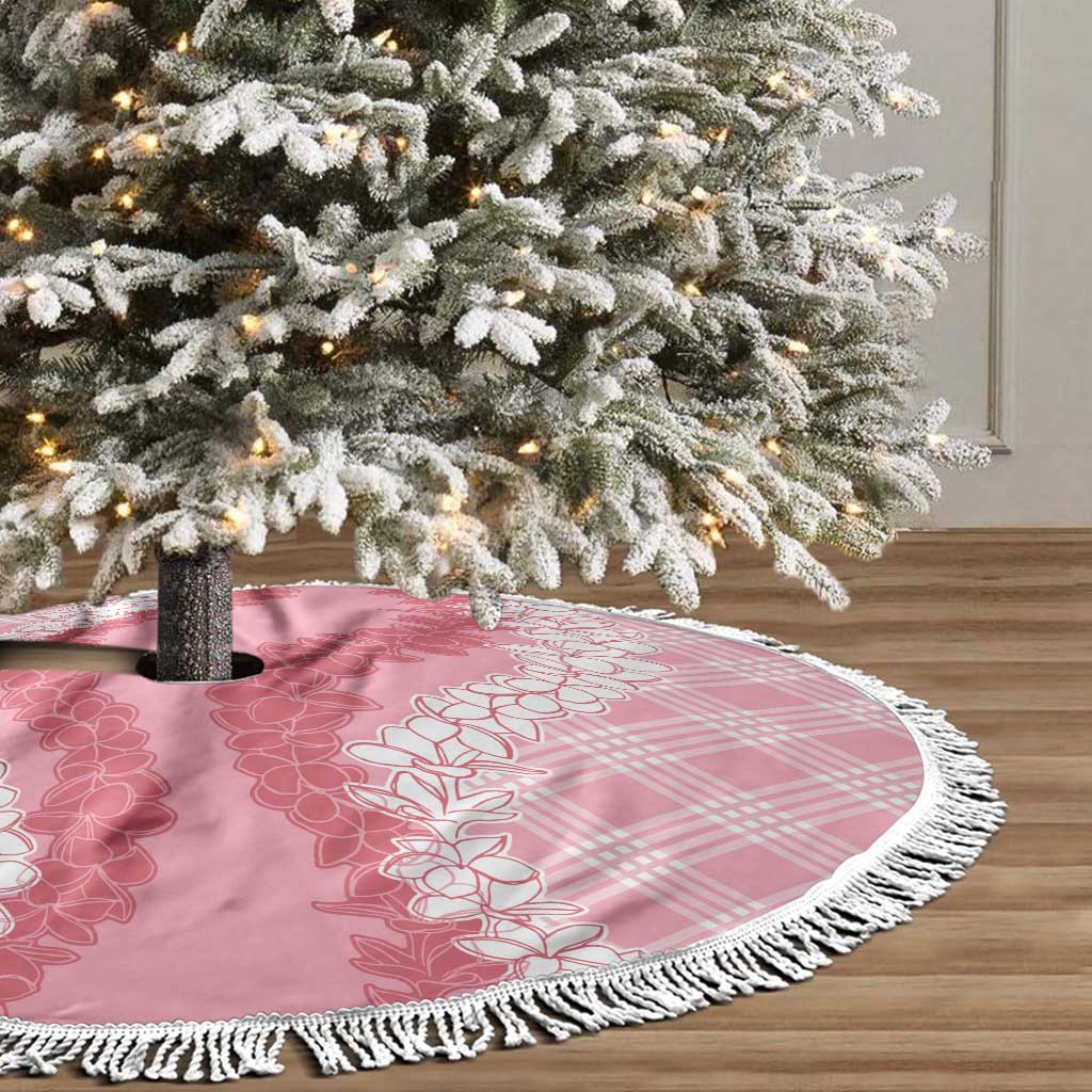 Hawaii Aloha Plumeria Lei Pink Palaka Tree Skirt LT7 - Polynesian Pride
