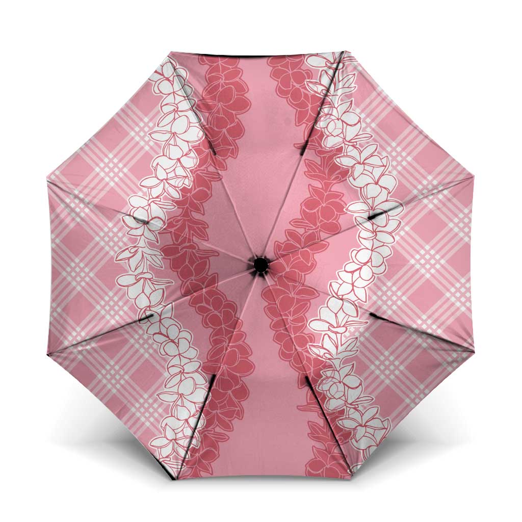 Hawaii Aloha Plumeria Lei Pink Palaka Umbrella - Polynesian Pride
