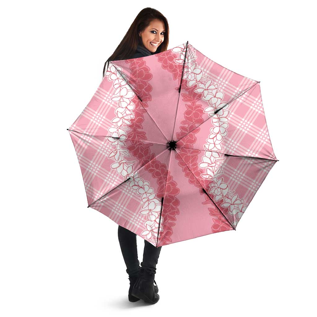 Hawaii Aloha Plumeria Lei Pink Palaka Umbrella - Polynesian Pride