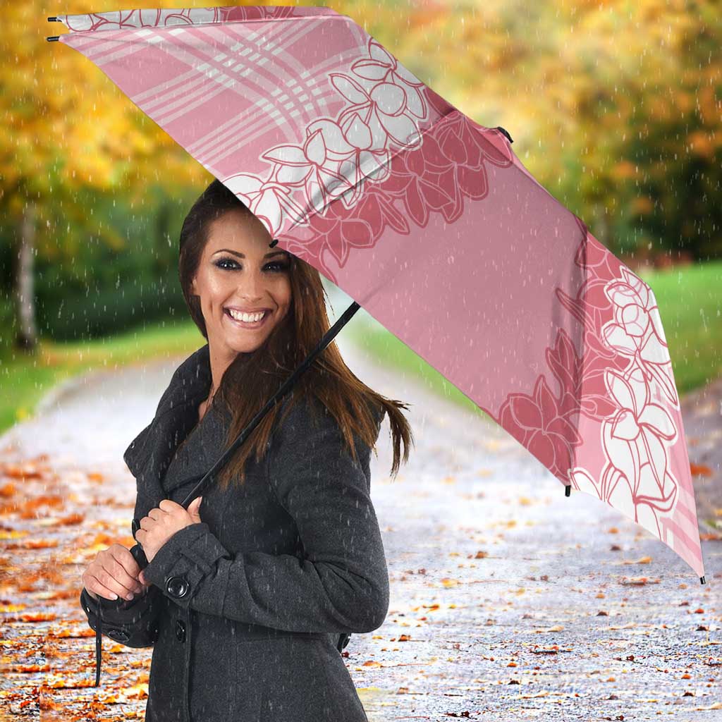 Hawaii Aloha Plumeria Lei Pink Palaka Umbrella - Polynesian Pride