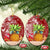 Mele Kalikimaka Hawaii Christmas Ceramic Ornament Pineapple Party LT7 Oval Red - Polynesian Pride