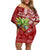 Mele Kalikimaka Hawaii Christmas Family Matching Off Shoulder Short Dress and Hawaiian Shirt Pineapple Party LT7 Mom's Dress Red - Polynesian Pride