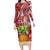 Mele Kalikimaka Hawaii Christmas Long Sleeve Bodycon Dress Pineapple Party LT7 Long Dress Red - Polynesian Pride