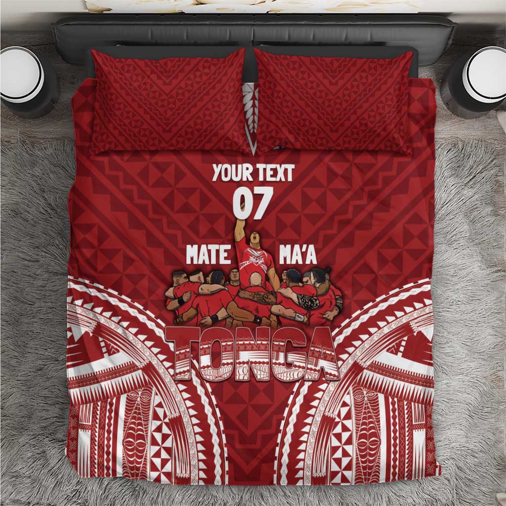 Personalized Mate Maa Tonga Rugby Bedding Set Ofa Atu Tonga