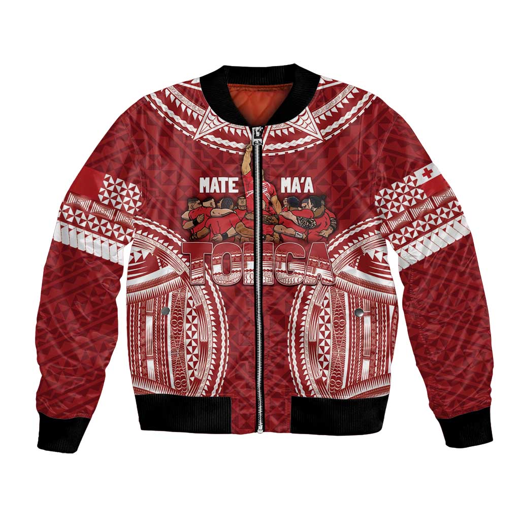 Personalized Mate Maa Tonga Rugby Bomber Jacket Ofa Atu Tonga