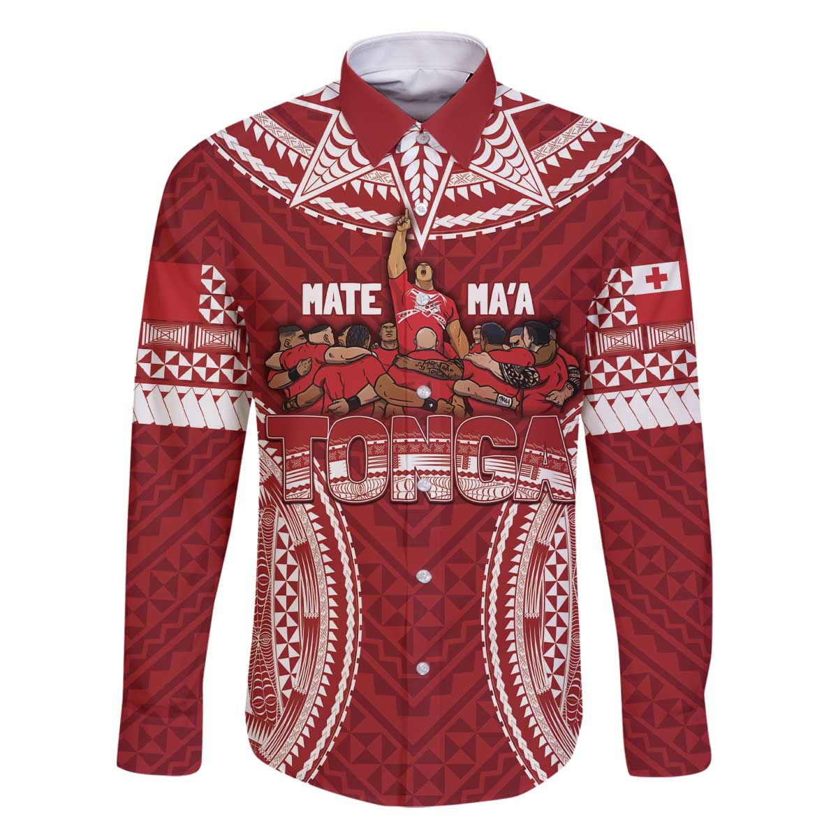 Personalized Mate Maa Tonga Rugby Family Matching Off The Shoulder Long Sleeve Dress and Hawaiian Shirt Ofa Atu Tonga