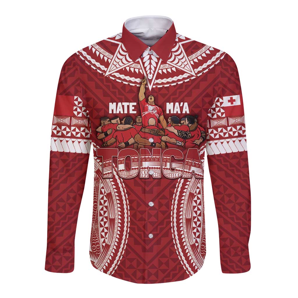 Personalized Mate Maa Tonga Rugby Long Sleeve Button Shirt Ofa Atu Tonga