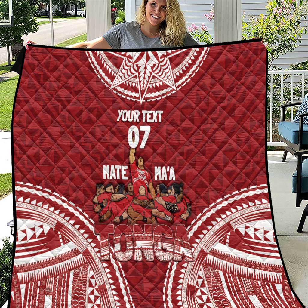 Personalized Mate Maa Tonga Rugby Quilt Ofa Atu Tonga