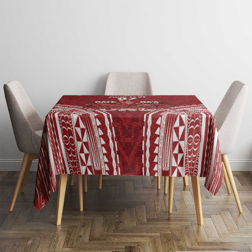 Personalized Mate Maa Tonga Rugby Tablecloth Ofa Atu Tonga