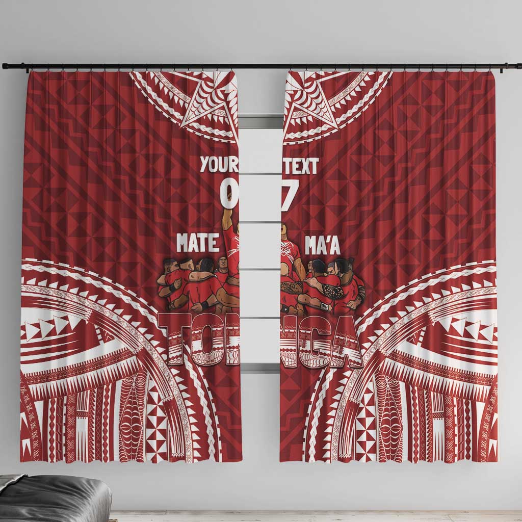 Personalized Mate Maa Tonga Rugby Window Curtain Ofa Atu Tonga