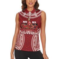 Personalized Mate Maa Tonga Rugby Women Sleeveless Polo Shirt Ofa Atu Tonga