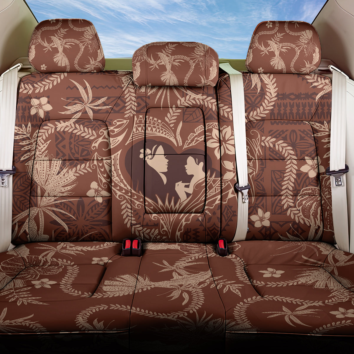 Hawaii Plumeria Back Car Seat Cover Hau'oli la Makuahine Sunburned LT7