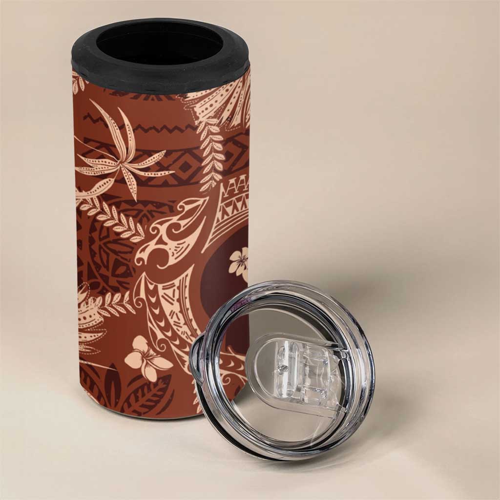 Hawaii Plumeria 4 in 1 Can Cooler Tumbler Hau'oli la Makuahine Sunburned