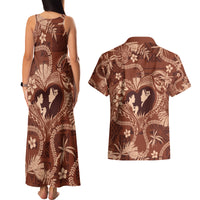 Hawaii Plumeria Couples Matching Tank Maxi Dress and Hawaiian Shirt Hau'oli la Makuahine Sunburned LT7 - Polynesian Pride