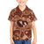 Hawaii Plumeria Family Matching Off The Shoulder Long Sleeve Dress and Hawaiian Shirt Hau'oli la Makuahine Sunburned LT7 Son's Shirt Brown - Polynesian Pride