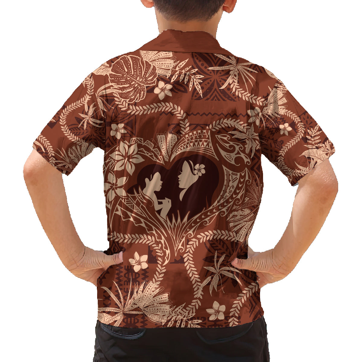 Hawaii Plumeria Family Matching Off Shoulder Maxi Dress and Hawaiian Shirt Hau'oli la Makuahine Sunburned LT7 - Polynesian Pride