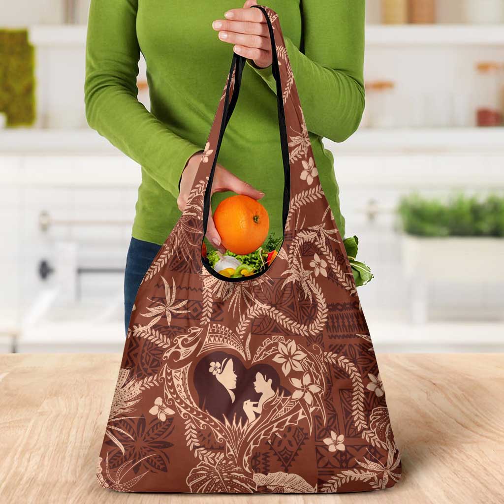 Hawaii Plumeria Grocery Bag Hau'oli la Makuahine Sunburned LT7 - Polynesian Pride