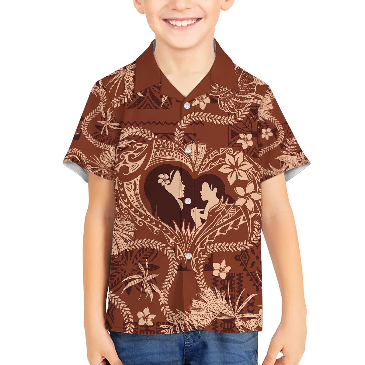 Hawaii Plumeria Hawaiian Shirt Hau'oli la Makuahine Sunburned LT7 - Polynesian Pride