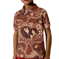 Hawaii Plumeria Kid Polo Shirt Hau'oli la Makuahine Sunburned LT7 Kid Brown - Polynesian Pride
