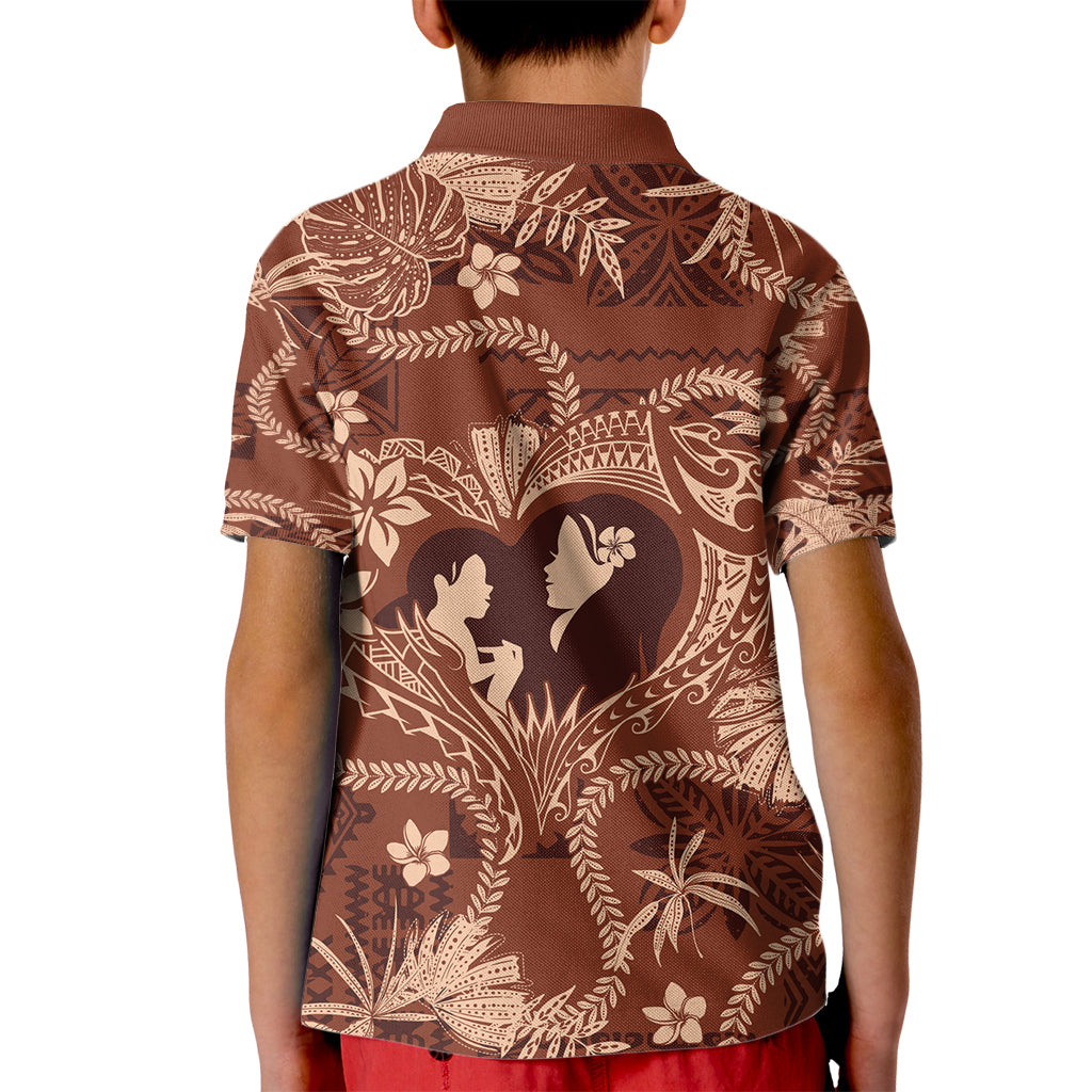 Hawaii Plumeria Kid Polo Shirt Hau'oli la Makuahine Sunburned LT7 - Polynesian Pride