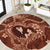 Hawaii Plumeria Round Carpet Hau'oli la Makuahine Sunburned LT7 Brown - Polynesian Pride