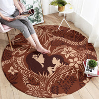 Hawaii Plumeria Round Carpet Hau'oli la Makuahine Sunburned LT7 - Polynesian Pride