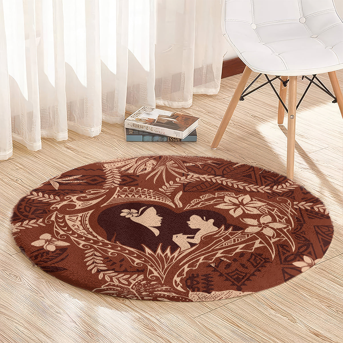 Hawaii Plumeria Round Carpet Hau'oli la Makuahine Sunburned LT7 - Polynesian Pride