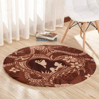 Hawaii Plumeria Round Carpet Hau'oli la Makuahine Sunburned LT7 - Polynesian Pride