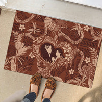 Hawaii Plumeria Rubber Doormat Hau'oli la Makuahine Sunburned LT7 - Polynesian Pride