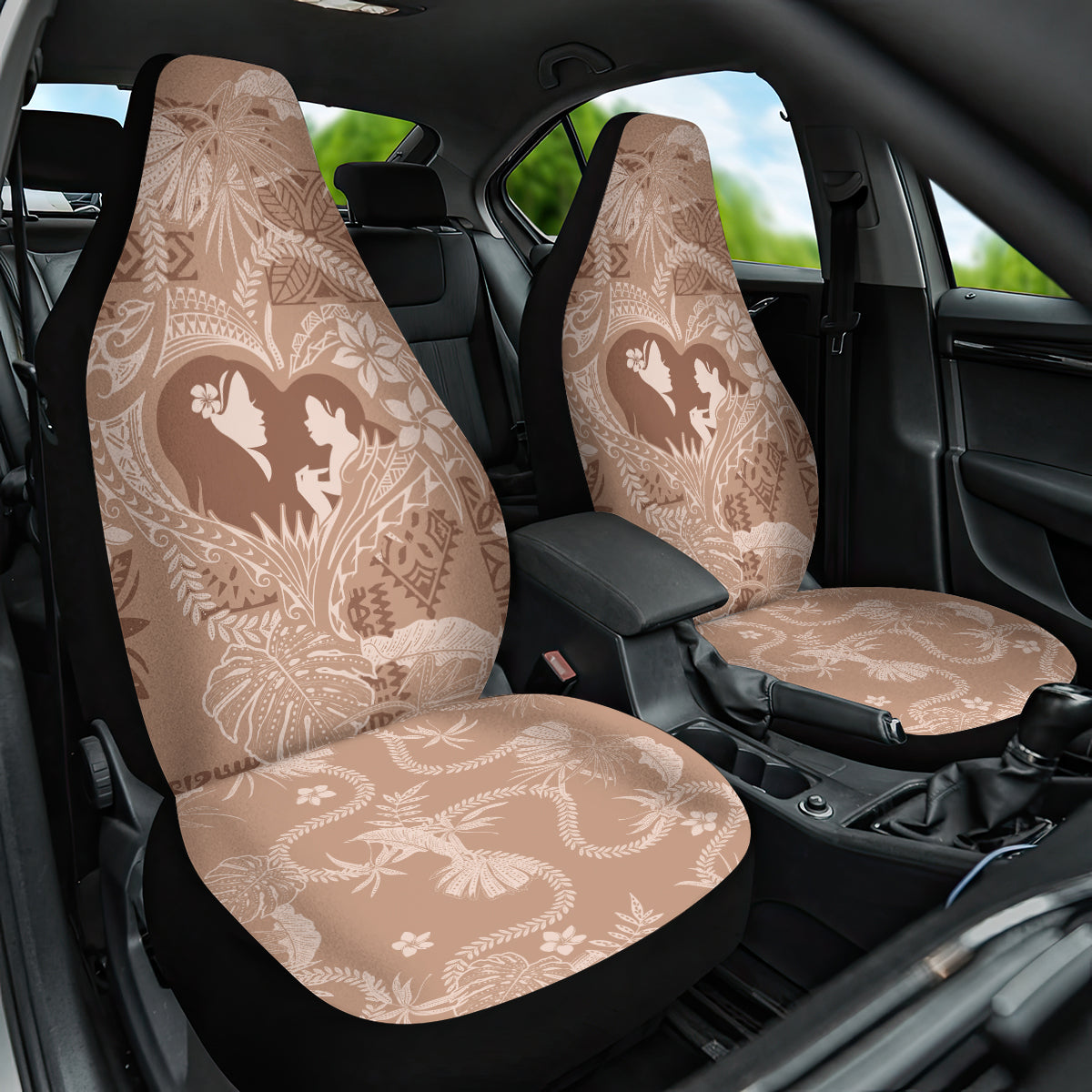 Hawaii Plumeria Car Seat Cover Hau'oli la Makuahine Beige LT7 One Size Beige - Polynesian Pride