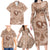 Hawaii Plumeria Family Matching Long Sleeve Bodycon Dress and Hawaiian Shirt Hau'oli la Makuahine Beige LT7 - Polynesian Pride