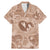 Hawaii Plumeria Family Matching Mermaid Dress and Hawaiian Shirt Hau'oli la Makuahine Beige LT7 Dad's Shirt - Short Sleeve Beige - Polynesian Pride