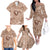 Hawaii Plumeria Family Matching Off The Shoulder Long Sleeve Dress and Hawaiian Shirt Hau'oli la Makuahine Beige LT7 - Polynesian Pride