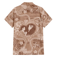 Hawaii Plumeria Family Matching Off Shoulder Maxi Dress and Hawaiian Shirt Hau'oli la Makuahine Beige LT7 - Polynesian Pride