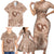 Hawaii Plumeria Family Matching Short Sleeve Bodycon Dress and Hawaiian Shirt Hau'oli la Makuahine Beige LT7 - Polynesian Pride