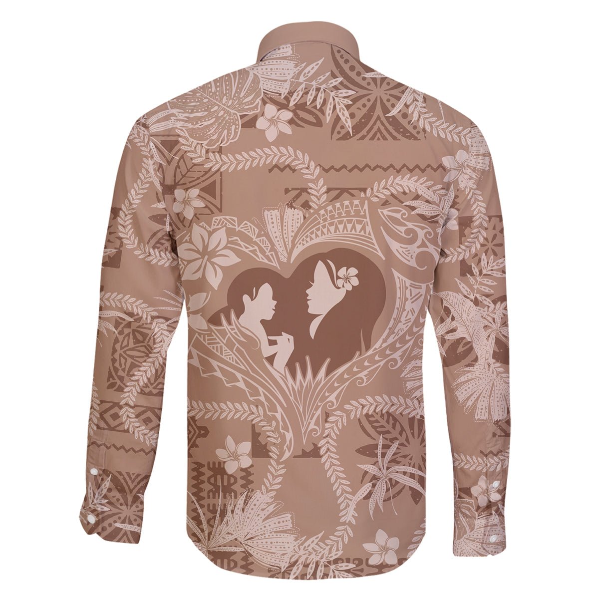 Hawaii Plumeria Family Matching Summer Maxi Dress and Hawaiian Shirt Hau'oli la Makuahine Beige LT7 - Polynesian Pride