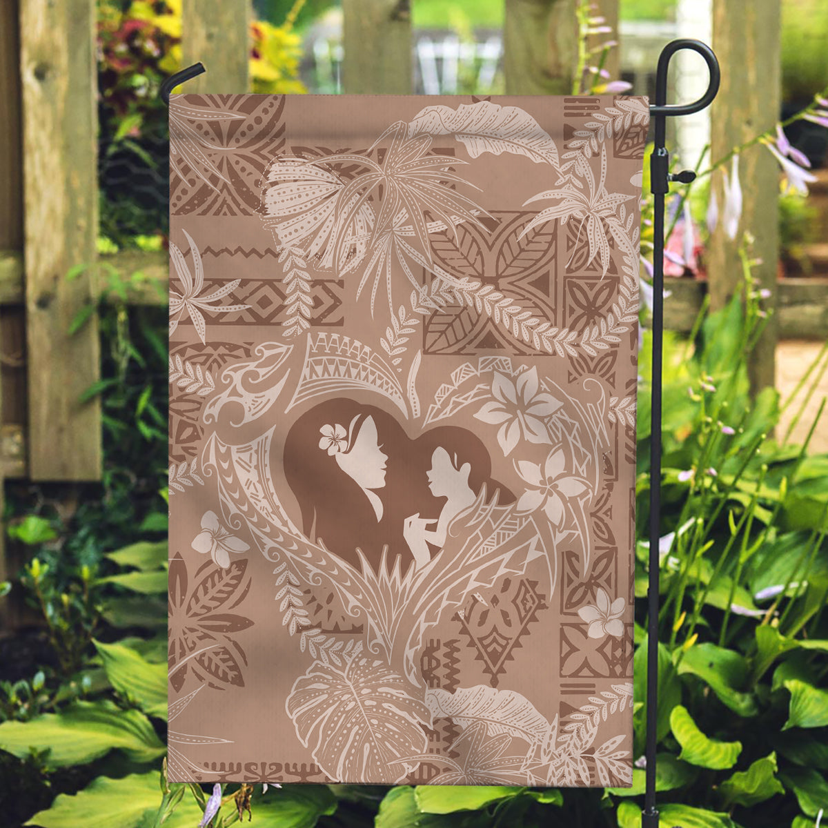 Hawaii Plumeria Garden Flag Hau'oli la Makuahine Beige LT7 Garden Flag Beige - Polynesian Pride