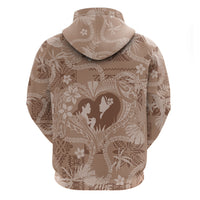 Hawaii Plumeria Hoodie Hau'oli la Makuahine Beige LT7 - Polynesian Pride