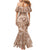 Hawaii Plumeria Mermaid Dress Hau'oli la Makuahine Beige LT7 - Polynesian Pride