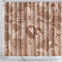 Hawaii Plumeria Shower Curtain Hau'oli la Makuahine Beige LT7 - Polynesian Pride