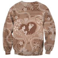 Hawaii Plumeria Sweatshirt Hau'oli la Makuahine Beige LT7 - Polynesian Pride