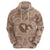 Hawaii Plumeria Zip Hoodie Hau'oli la Makuahine Beige LT7 - Polynesian Pride